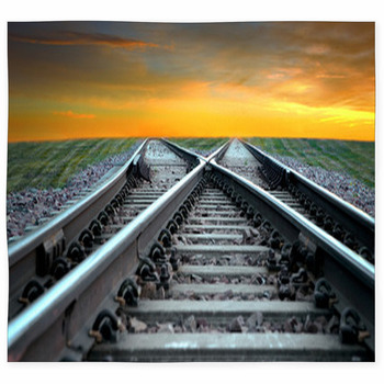 Railroad In Sunset Custom Size Floor Mat