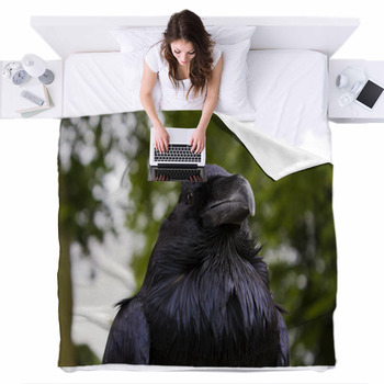 Raven. Fleece Bed Blanket