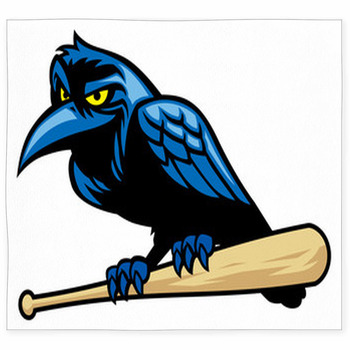 Raven Mascot And The Baseball Bat Custom Size Floor Mat