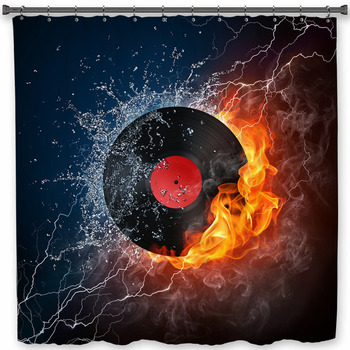 Record Custom Size Shower Curtain