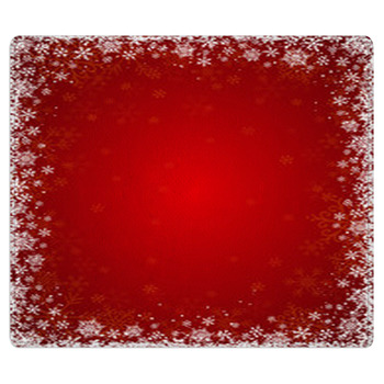 Red Background With Frame Of Snowflakes, Vector Area Rug