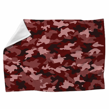 Red Camouflage Fleece Blanket