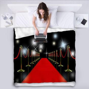 Red Carpet At Night Fleece Blanket