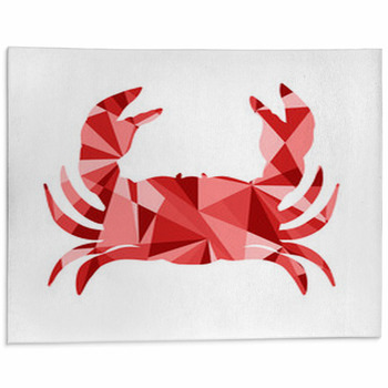 Red Crab Silhouette Animal With Abstract Design Area Rug