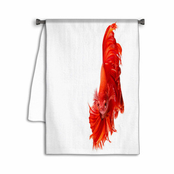 Red Dragon Siamese Fighting Fish Isolated Towel
