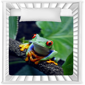 Red Eyed Tree Frog Baby Crib Comforter