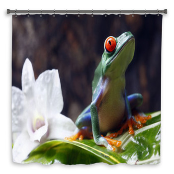 Red-eyed Tree Frog Custom Size Shower Curtain
