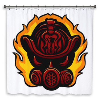 Red Firefighter Helmet In Custom Size Shower Curtain
