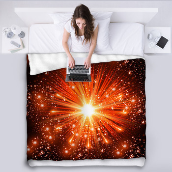 Red Fireworks Fleece Blanket