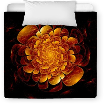 Red Flower Pattern Modern Fractal Art  Toddler Comforter