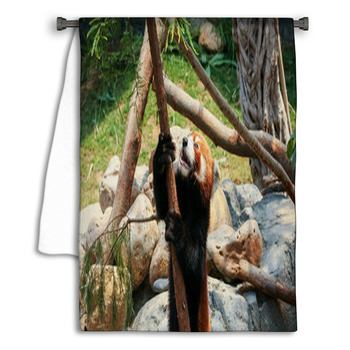 Red Panda Climbing On Tree Towel