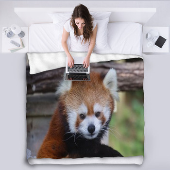 Home/Travel/Camping Applicable Moslion Soft Cozy Throw Blanket red Panda Lesser Panda protruding Tongue Fuzzy Warm Couch/Bed Blanket for Adult/Youth Polyester 30 X 40 Inches 