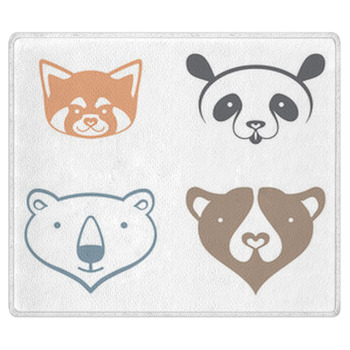 Red Panda, Giant Panda, Polar Bear, Brown Bear,  Bath Mat