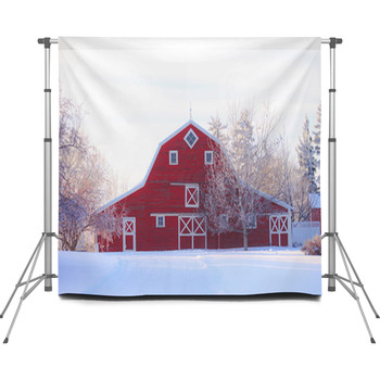 Red Prairie Barn Custom Size Backdrop