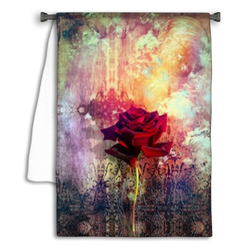 Red Rose In The Background Grunge Towel