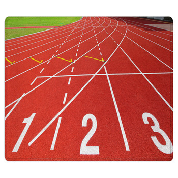 Red Running Track With Number Area Rug