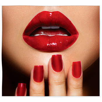 Red Sexy Lips And Nails Closeup. Custom Size Floor Mat