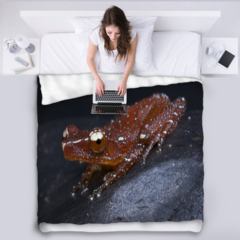 Red Tree Frog / Nyctixalus Pictus Fleece Blanket