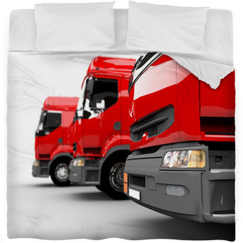 Red Trucks Fleece Bed Blanket