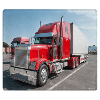 Red US Truck With Chrome Parts Bath Mat