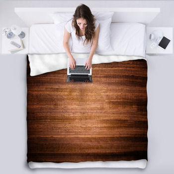 Redwood Texture Fleece Bed Blanket