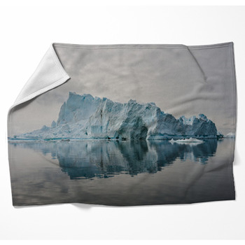 Reflection Of Icebergs In Disko Bay Woven Throw Blanket
