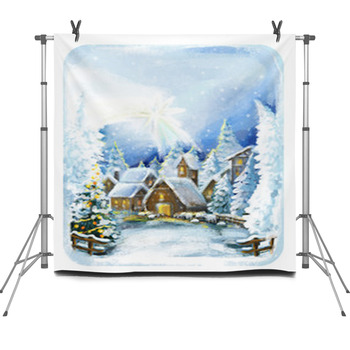 Religious Illustration Shooting Star Fleece Backdrop