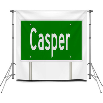 Rendering Of A Green Highway Sign Custom Size Backdrop