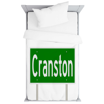 Rendering Of A Green Highway Sign For Toddler Duvet