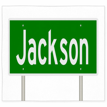 Rendering Of A Green Highway Sign Custom Size Floor Mat