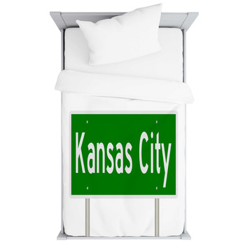 Rendering Of A Green Highway Sign For Toddler Duvet