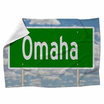 Rendering Of A Green Highway Sign For Fleece Blanket