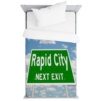 Rendering Of A Green Highway Sign For Toddler Duvet