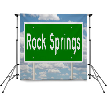 Rendering Of A Green Highway Sign Pole Pocket Backdrop