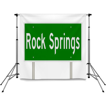 Rendering Of A Green Highway Sign Pole Pocket Backdrop