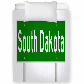 Rendering Of A Green Highway Sign For  Toddler Comforter