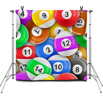 Repeating Pool Balls Fleece Backdrop
