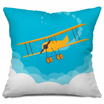 vintage airplane pillow