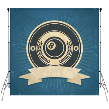 Retro Eight Ball Emblem Fleece Backdrop