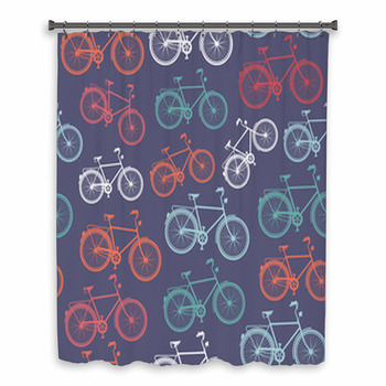 Retro Hipster Bicycle Custom Size Shower Curtain