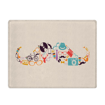 Retro Hipsters Icons Mustache. Bath Mat