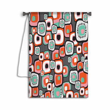 Retro Lava Flower Squares Towel