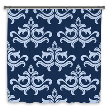 Retro Light Blue Seamless Custom Size Shower Curtain
