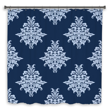 Retro Light Blue Seamless Pattern Shower Curtain