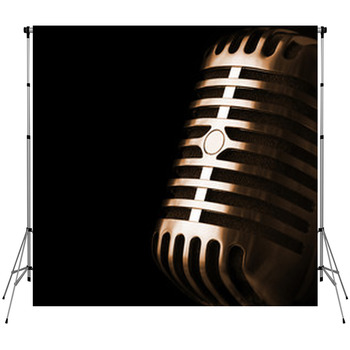 Retro Mic Custom Size Backdrop