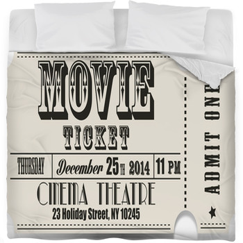 Retro Movie Vector Ticket Fleece Bed Blanket