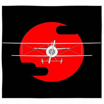 Retro Plane Vector Illustration Custom Size Floor Mat