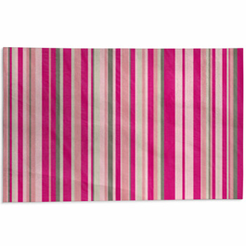 Retro Stripe Pattern In Grey  And Pink Area Rug