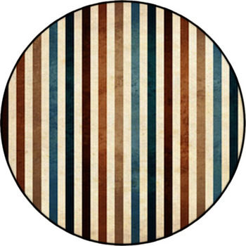 Retro Stripe Pattern Round Rug