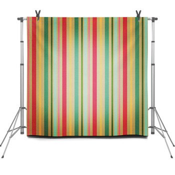 Retro Stripe Pattern With Bright Colors Fleece Backdrop